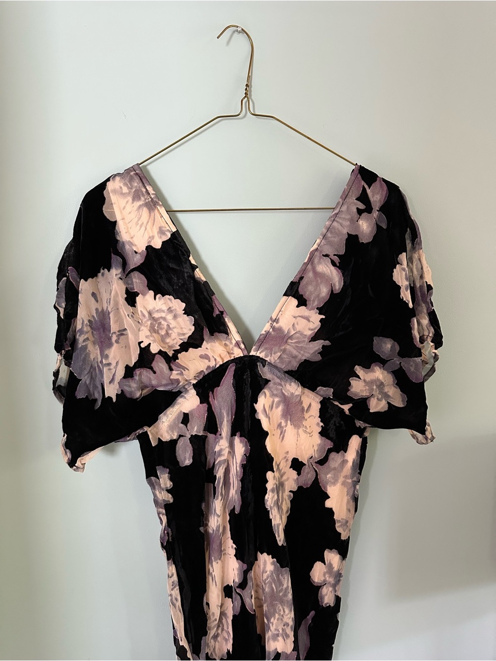 NWT By Together Midnight Bloom Velvet Floral Maxi Dress